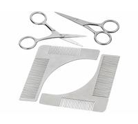 Sichler Men's Care : 2 peignes à barbe et traceur de contours avec ciseaux G