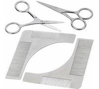 Sichler Men's Care : 2 peignes à barbe et traceur de contours avec ciseaux