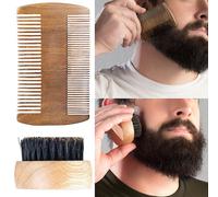 Sichler Men's Care : Nécessaire à barbe : peigne à 2 côtés et brosse en poils de sanglier G