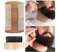Sichler Men's Care : Nécessaire à barbe : peigne à 2 côtés et brosse en poils de sanglier