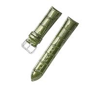 SiChouwz Bracelet De Montre En Cuir Véritable, Motif Flammé, Surface Glacée, Bracelet Brillant, 12 14 16 18 20 22 Mm, Accessoires De Montre(Green,18mm)