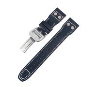 SiChouwz Bracelet en cuir véritable 20/21/22mm, accessoires compatibles avec le bracelet de montre Big Pilot's IW328201 IW377709(Blue-1,22MM NO LOGO_SILVER BUCKLE)