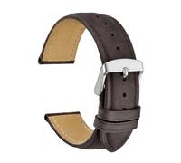 SiChouwz Bracelets De Montre Élégants En Cuir Noir Café, Taille 18 Mm-24 Mm, Disponibles En Unisexe, Équipés D'outils(A-Silver Buckle,20mm)