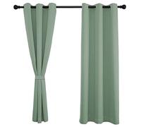Sichtschutz Rideaux Modernes, Rideau Polyester La même Tissu Avant qu'arrière pour La Decoration de Chambre 1pièce 80x120cm(H x B)-Vert foncé