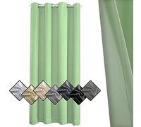 Sichtschutz Rideaux Salon 240x200cm, Petit Rideau Occultant, Bon Effet d'ombrage pour Salon Chambre Décoration,Vert -1 pièce Hauteur x Largeur