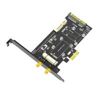 Sichuny Adaptateur combo 2 en 1 Mini PCIE vers PCI-E 1X et adaptateur MSATA vers SATA3 avec emplacement pour carte SIM pour SSD Msata 3G/4G/LTE