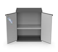 Sicignano Armoire basse en résine fabriquée en Italie 2 portes avec plateau gris 68 x 40 x 85 cm