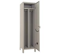 Sicignano Armoire de dressing Sale propre en métal peint, gris, 50 x 50 x 180 cm