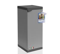 Sicignano Armoire modulaire en résine à 1 porte, colonne peu encombrante avec étagères réglables, meuble multifonction pour intérieur, extérieur, buanderie et salle de bain, gris (34 x 38 x 85 h, 2