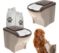 Sicignano Boîte à croquettes pour chiens chats, 2 pièces x 20 l, charge 2 x 10 kg, avec couvercle - hygiénique, occupe peu d'espace - modulable, superposable, empilable
