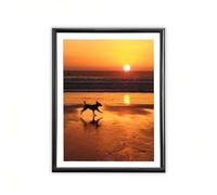 Sicignano Cadre bombé moderne 25 x 35 cm en bois noir avec panneau MDF robuste verre Crilex - Cadre photo mural vertical pour photos, tableaux affiches, documents diplômés