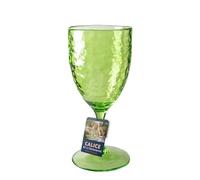 Sicignano Calice en acrylique incassable, effet martelé, 430 ml, Ø 9 cm x h 19 cm (vert)