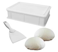 Sicignano Casalinghi Boîte de service pour pâtes avec couvercle et spatule, fond et parois fermées, capacité 10 litres, empilable, blanc, polyéthylène alimentaire, lavable au lave-vaisselle