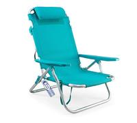 Sicignano Casalinghi Ingrosso Casalinghi Arredo Giardino Hotellerie Chaise de plage pliante en aluminium, serviette Texilene, turquoise, 64 x 75 cm, inclinaison jusqu'à 180 degrés (1)
