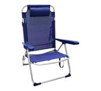 Sicignano Casalinghi Ingrosso Casalinghi Arredo Giardino Hotellerie Chaise longue de plage en aluminium Ø22 mm, bâche en textilène, avec coussin, 115 x 64 x 50 cm, deux couleurs (2, bleu)