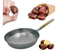 Sicignano Casalinghi Ingrosso Casalinghi Arredo Giardino Hotellerie Poêle pour châtaignes - Manche en bois - Diamètre 26 cm - Rôta Castagne - Poêle pour Caldarroste - Poêle perforée - Aluminium
