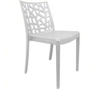 Sicignano | Chaise blanche Matrix 55 x 47 x 82 cm, plastique - empilable, résistante aux UV, facile à nettoyer, antidérapant, mobilier intérieur extérieur bar pub jardin terrasse, fabriqué en Italie