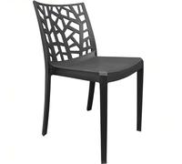 Sicignano | Chaise Graphite Matrix 55 x 47 x 82 cm, plastique - empilable, résistante aux UV, facile à nettoyer, antidérapant, mobilier intérieur extérieur bar pub jardin terrasse, fabriqué en Italie
