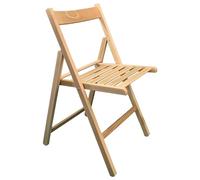Sicignano | Chaise pliante classique pliante compacte en bois de hêtre naturel, 43 x 49 x 79 cm, confortable et facile à porter, camping, jardin, plage, terrasse, balcon, fabriqué en Italie
