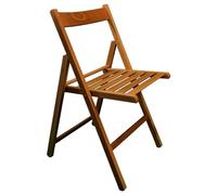 Sicignano | Chaise pliante classique pliante compacte en bois de hêtre noyer 43 x 49 x 79 cm - Facile à porter, camping jardin, plage, terrasse, balcon, fabriqué en Italie