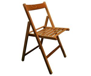 Sicignano | Chaise pliante classique pliante compacte en bois de hêtre noyer 43 x 49 x 79 cm - Facile à porter, camping jardin, plage, terrasse, balcon, fabriqué en Italie