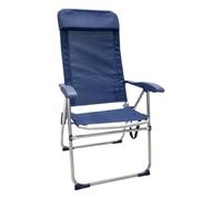 Sicignano Chaise pliante en aluminium avec textilène, inclinable, avec appuie-tête, 115 x 59 x 84 cm (Bleu foncé)