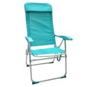 Sicignano Chaise pliante en aluminium avec textilène, inclinable, avec appuie-tête, 115 x 59 x 84 cm (Turquoise)