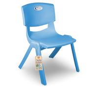 Sicignano | Chaise pour enfants en plastique empilable, 36 x 34 x 48 cm, charge 60 kg, imperméable pour intérieur et extérieur, crèche et sel d'attente (1, bleu)