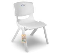 Sicignano Chaise pour enfants en plastique empilable, 36 x 34 x 48 cm, charge 60 kg, imperméable pour intérieur et extérieur, crèche et sel d'attente (3, blanc)
