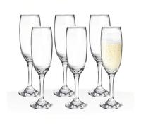 Sicignano - Gobelet Flute Emperador 21.5 cl, lot de 6 pièces, verre transparent, hauteur 21 cm, lavable au lave-vaisselle
