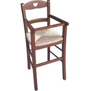 Sicignano IndigoB0B3RRYTV8 Chaise haute pour enfant avec protection assise en paille, noyer