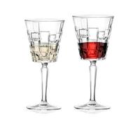Sicignano Lot de 12 verres Etna en cristal - 6 verres à vin CL.28 + 6 verres à eau CL.20, brillants, résistants et lavables au lave-vaisselle, design élégant et durable
