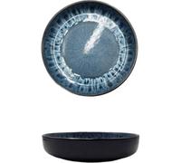 Sicignano Lot de 2 assiettes creuses Ø 20 cm | Céramique réactive | Bleu