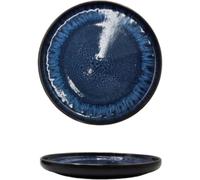 Sicignano Lot de 2 assiettes plates Ø 26,5 cm | Céramique réactive | Bleu