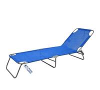 Sicignano Lot de 2 lits pliants en fer avec textilène 195 x 55 cm (bleu)