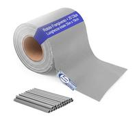 Sicignano Lot de 2 rouleaux de confidentialité 35 m x 19 cm, épaisseur 1,2 mm, avec 20 clips, pour jardin et balcon (gris clair)