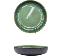 Sicignano Lot de 3 assiettes creuses Ø 20 cm | Céramique réactive | Vert