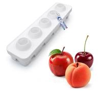 Sicignano Lot de 4 moules en silicone pomme, cerise et pêche 115, 5 cavités 3D