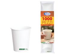 Sicignano Lot de 50 verres jetables en papier pour boissons chaudes blanches (1000, 210 ml)