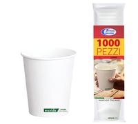 Sicignano Lot de 50 verres jetables en papier pour boissons chaudes blanches (1000, 300 ml)