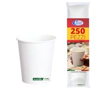 Sicignano Lot de 50 verres jetables en papier pour boissons chaudes blanches (250, 300 ml)