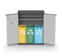 Sicignano Meuble poubelle pour collecte différenciée en résine, utilisation intérieure/extérieure, système modulaire avec porte-bagages (meuble avec enveloppes)