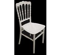 SICIGNANO NAPOLEON Chaise blanche classique pour cuisine, salle à manger, extérieur, polypropylène, 40 cm (L) x 41 cm (P) x 90 cm (A), 3885 kg