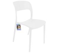 Sicignano Noemi Lot de 20 chaises en polypropylène sans accoudoirs pour jardin, extérieur et intérieur, légères, imperméables et faciles à nettoyer (blanc)