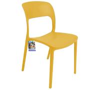 Sicignano Noemi Lot de 4 chaises en polypropylène sans accoudoirs pour jardin, extérieur et intérieur, légères, imperméables et faciles à nettoyer (moutarde)