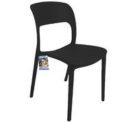 Sicignano Noemi Lot de 6 chaises en polypropylène sans accoudoirs pour jardin, extérieur et intérieur, légères, imperméables et faciles à nettoyer (anthracite)