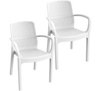 Sicignano Numana Lot de 2 chaises d'extérieur 90 x 90 cm, imperméables, empilables, résistantes aux UV, idéales pour l'intérieur et l'extérieur, les bars, les restaurants commerciaux (2 chaises