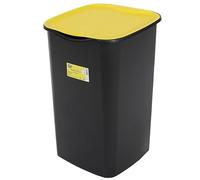 Sicignano - Poubelle Collecta Différenciée 50L - Couvercle Basculant Couleurs Gris, Bleu, Jaune, Vert - Pour Papier, Plastique, Verre, Indifférenciée - Fabriqué en Italie (2, Plastique)