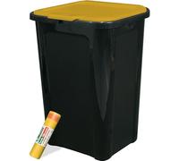Sicignano - Poubelle Coverline simple fermée, collection différenciée, 44 l - Poubelle à ordures, intérieur de cuisine - Hommage 10 sacs à ordures colorés (Plastique)