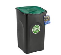 Sicignano Poubelle Ecogreen 50L avec couvercle coloré 37 x 37 x 56 h pour intérieur extérieur (vert)